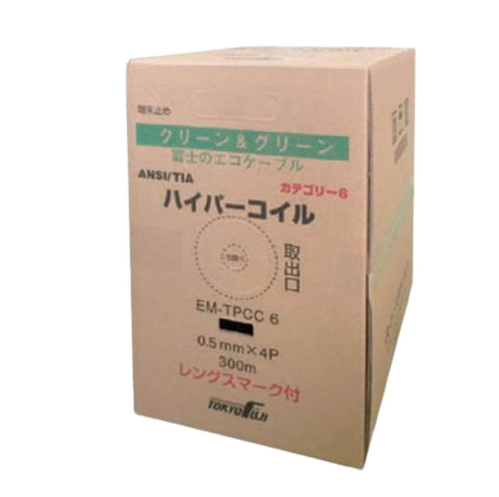 冨士電線 Cat6 LANケーブル(300m巻) TPCC6 0.5mm x 4P 灰 冨士電線 Cat6 LANケーブル(300m巻) TPCC6 0.5mm x 4P 灰